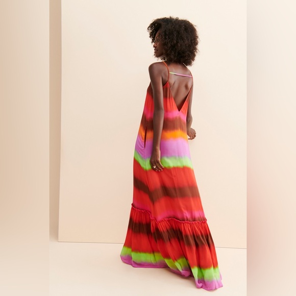 The Odells for Free People V-Neck Striped Maxi Dress Size 2X - Picture 2 of 8